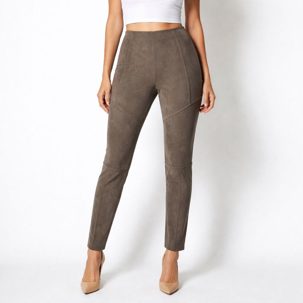 Ivanka Trump Women’s Faux Suede Moto Pants Size SP Stretch Pull On